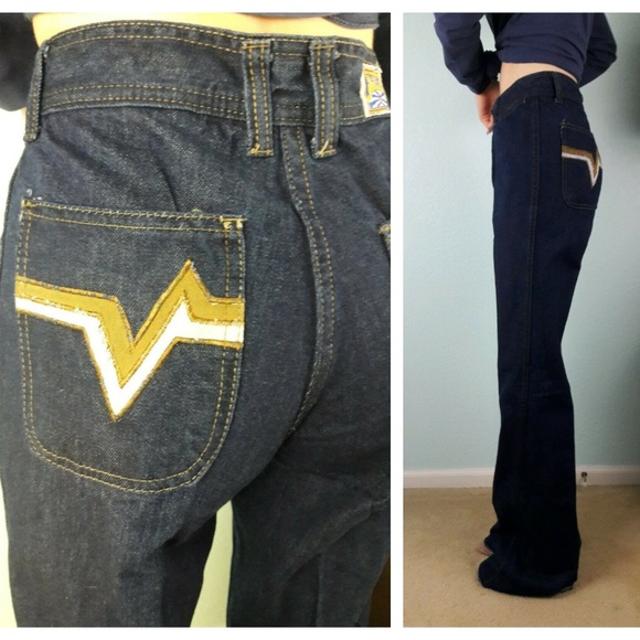 Vintage 70s French Star Jeans NOS Sz. 28 x 36 - Picture 5 of 6